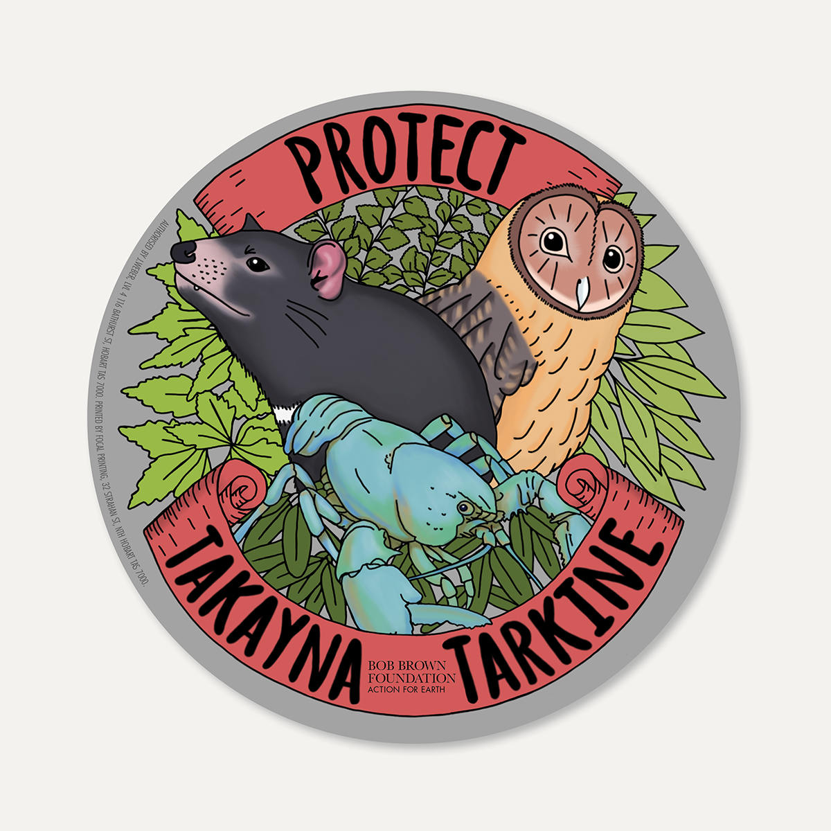Protect takayna / Tarkine – Jen Sanger sticker