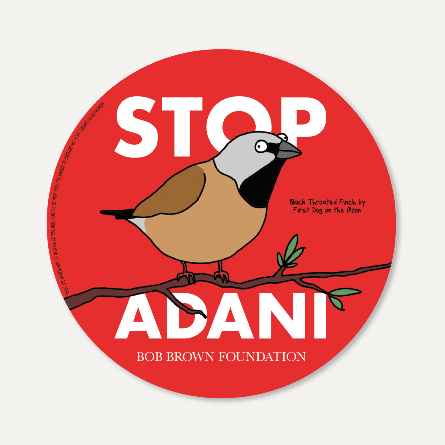 Stop Adani - First Dog on the Moon sticker