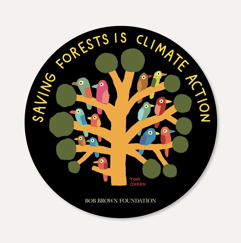 Saving Forests is Climate Action sticker by Tom O'Hern (large)