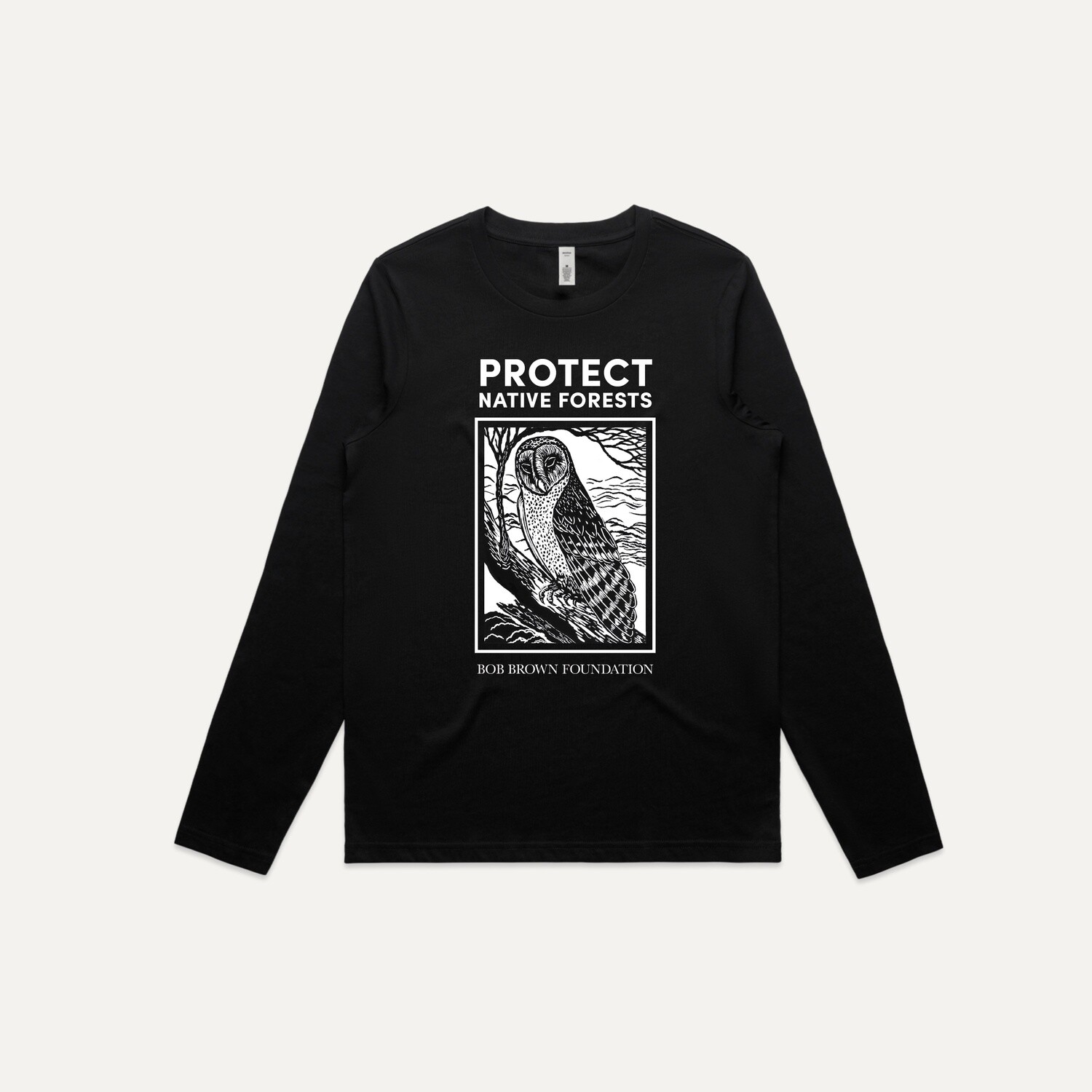 Protect Native Forests long-sleeved tee by Anne Conron