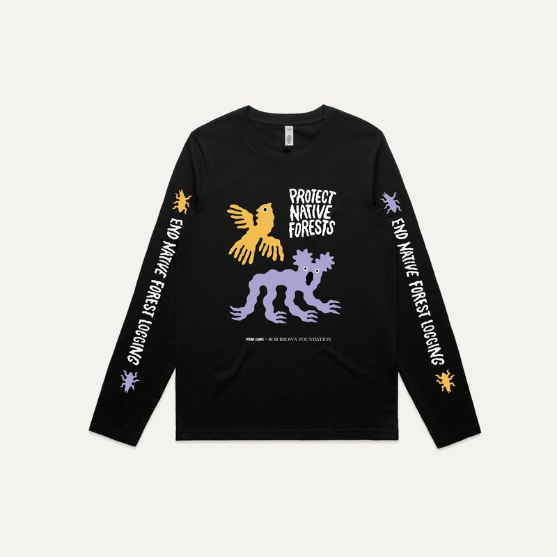 Protect Native Forests long-sleeve tee by Minna Leunig