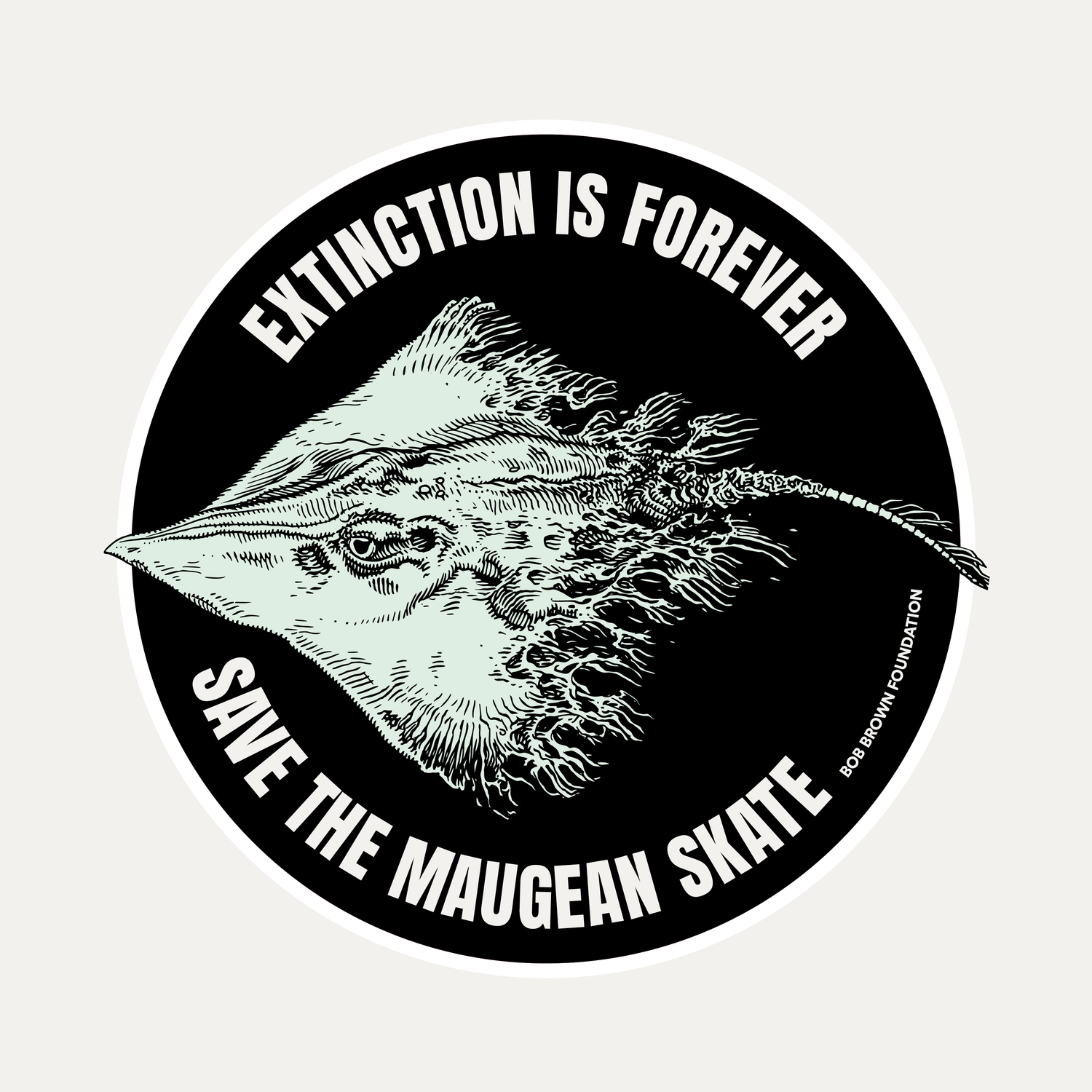 Extinction is forever sticker (black)