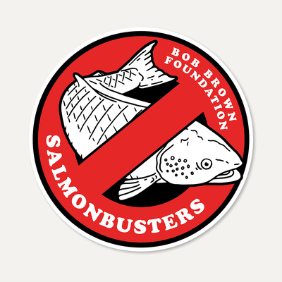 Salmon Busters sticker (fish design)