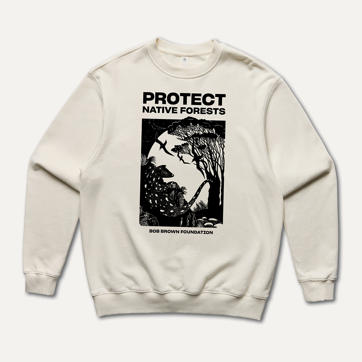 Protect Native Forests Quoll jumper by Anne Conron
