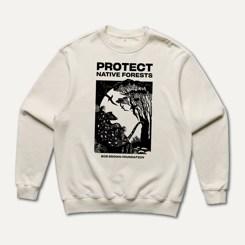 Protect Native Forests Quoll jumper by Anne Conron