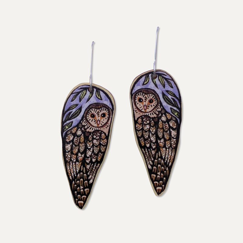 To The Trees Masked Owl earrings