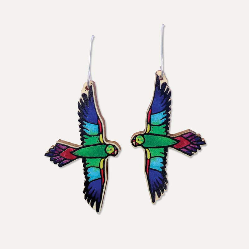 To The Trees Swift Parrot earrings