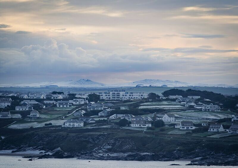 Snowy Bodmin Moor from Stepper Point