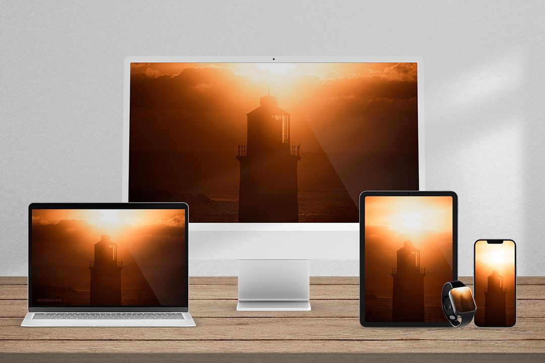 Cornish Sunset at Trevose Head Lighthouse Wallpaper