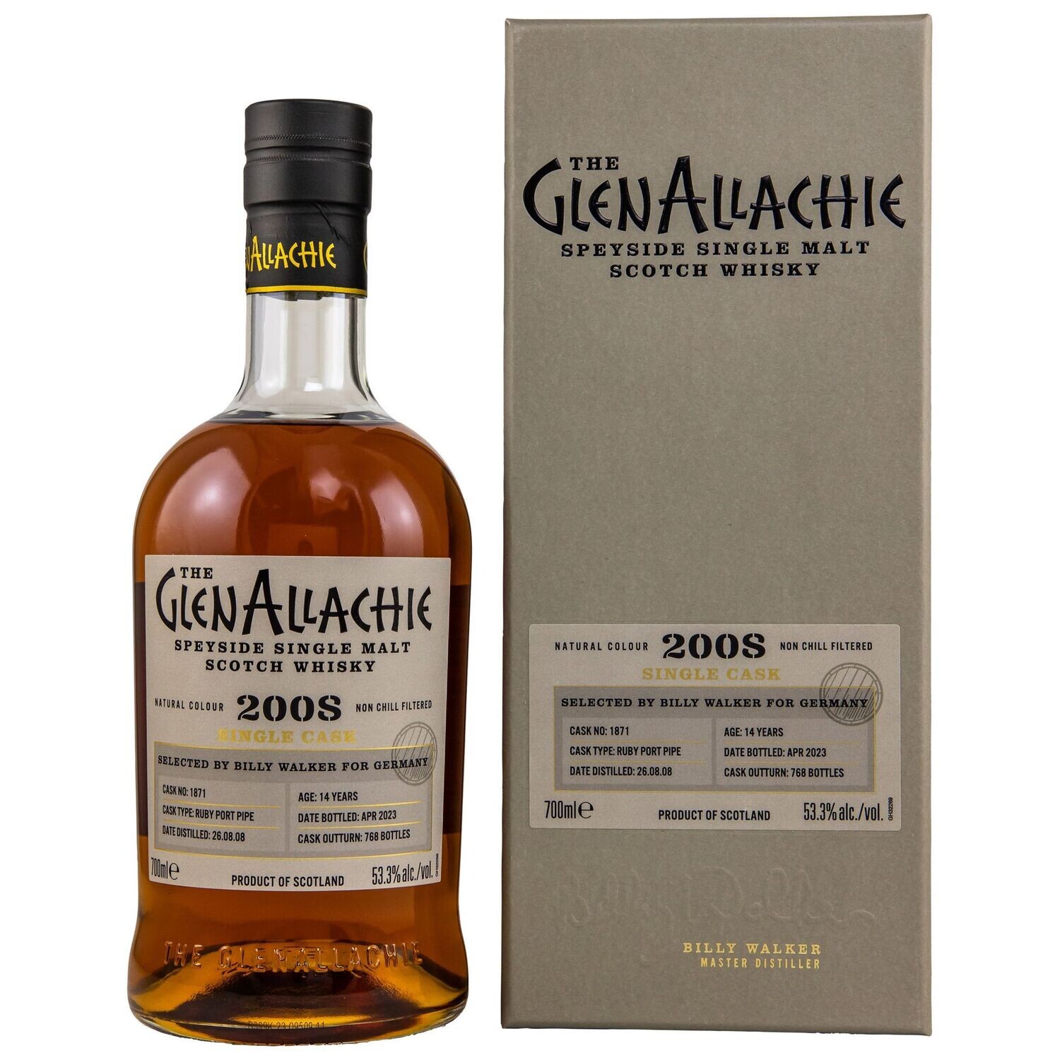 Glenallachie 14 Jahre 2008/2023 Ruby Port Pipe Fass 1871