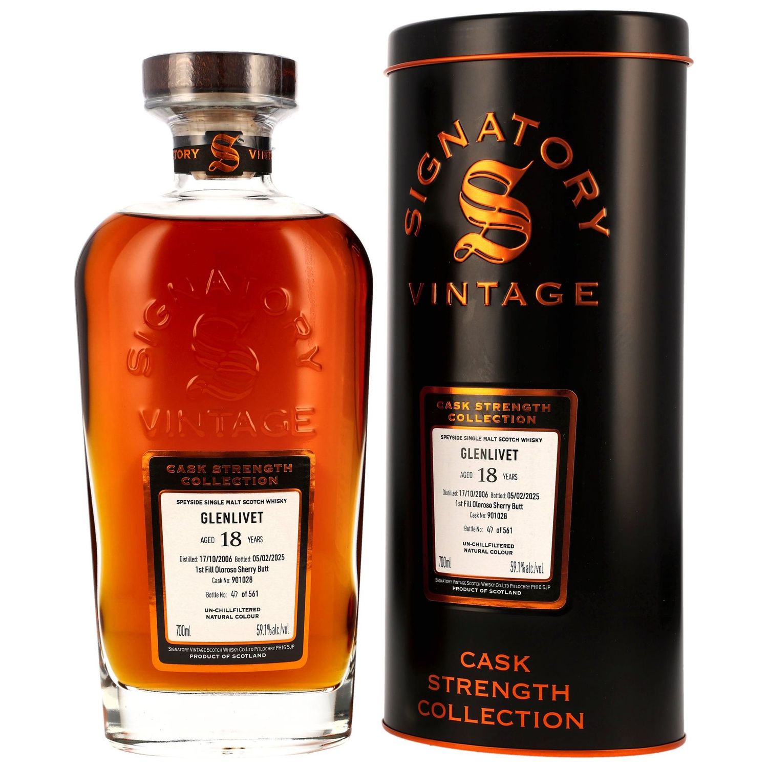 Glenlivet 18 Jahre 2006/2025 Signatory Fass 901028
