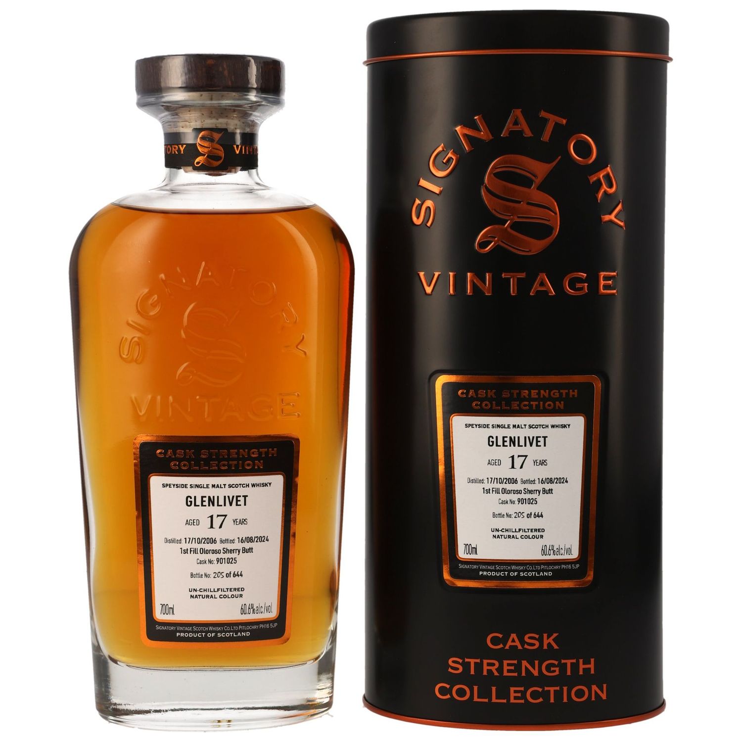 Glenlivet 17 Jahre 2006/2024 Signatory Fass 901025
