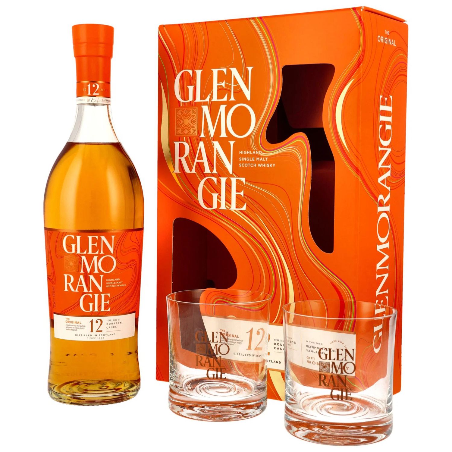 Glenmorangie 12 Jahre Original mit 2 Gläsern Glenmorangie 12 Jahre Original mit 2 Gläsern