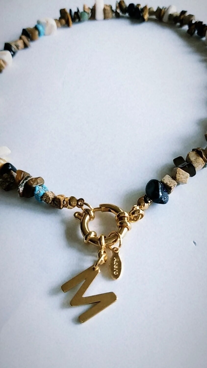 GARGANTILLA Y PULSERA PIEDRA NATURAL 