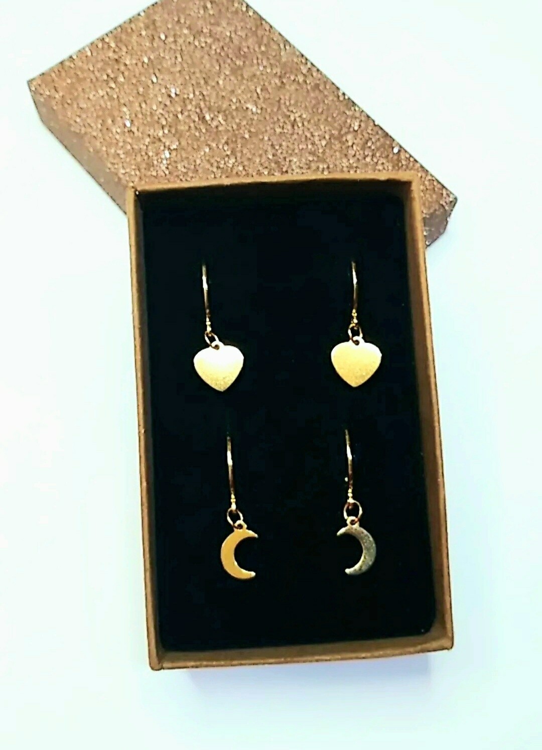 PENDIENTES LUNA&amp;CORAZON