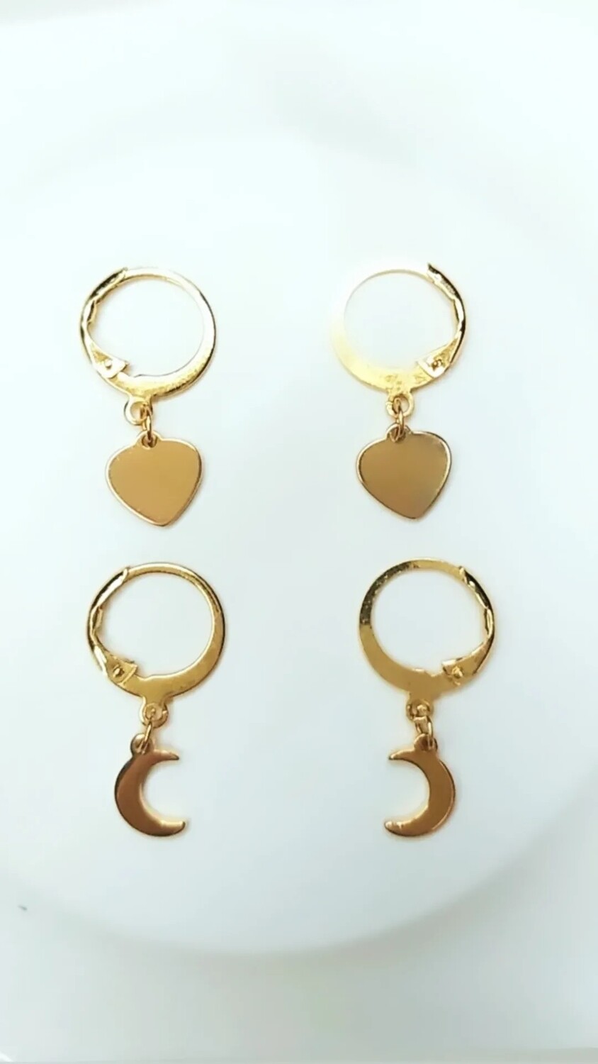 PENDIENTES LUNA&amp;CORAZON
