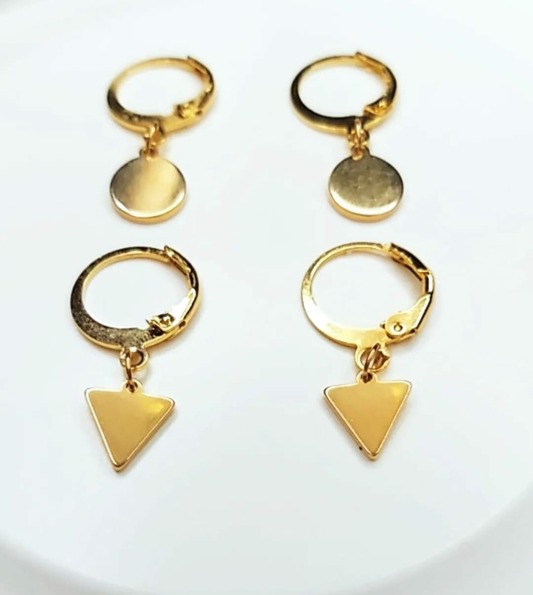 PENDIENTES PLACA&amp;TRIANGULO