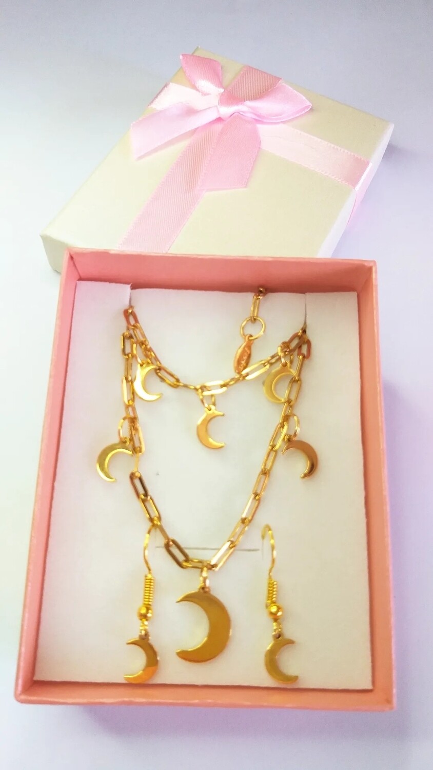 GARGANTILLA Y PULSERA MEDIA LUNA