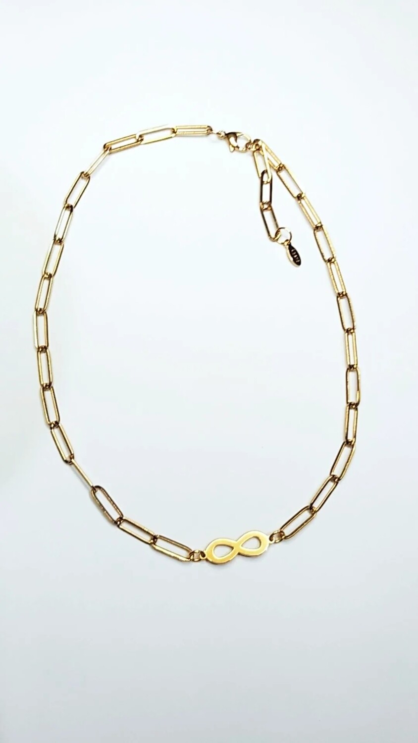 GARGANTILLA ,PENDIENTES Y PULSERA INFINITO HORIZONTAL