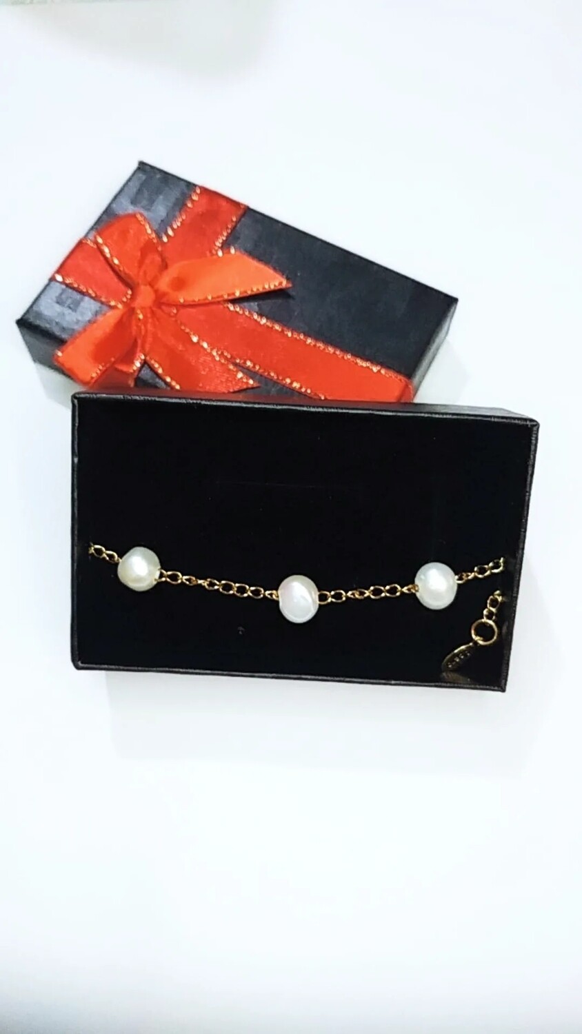 PULSERA INTERCALADA CADENA Y PERLA CULTIVADA
