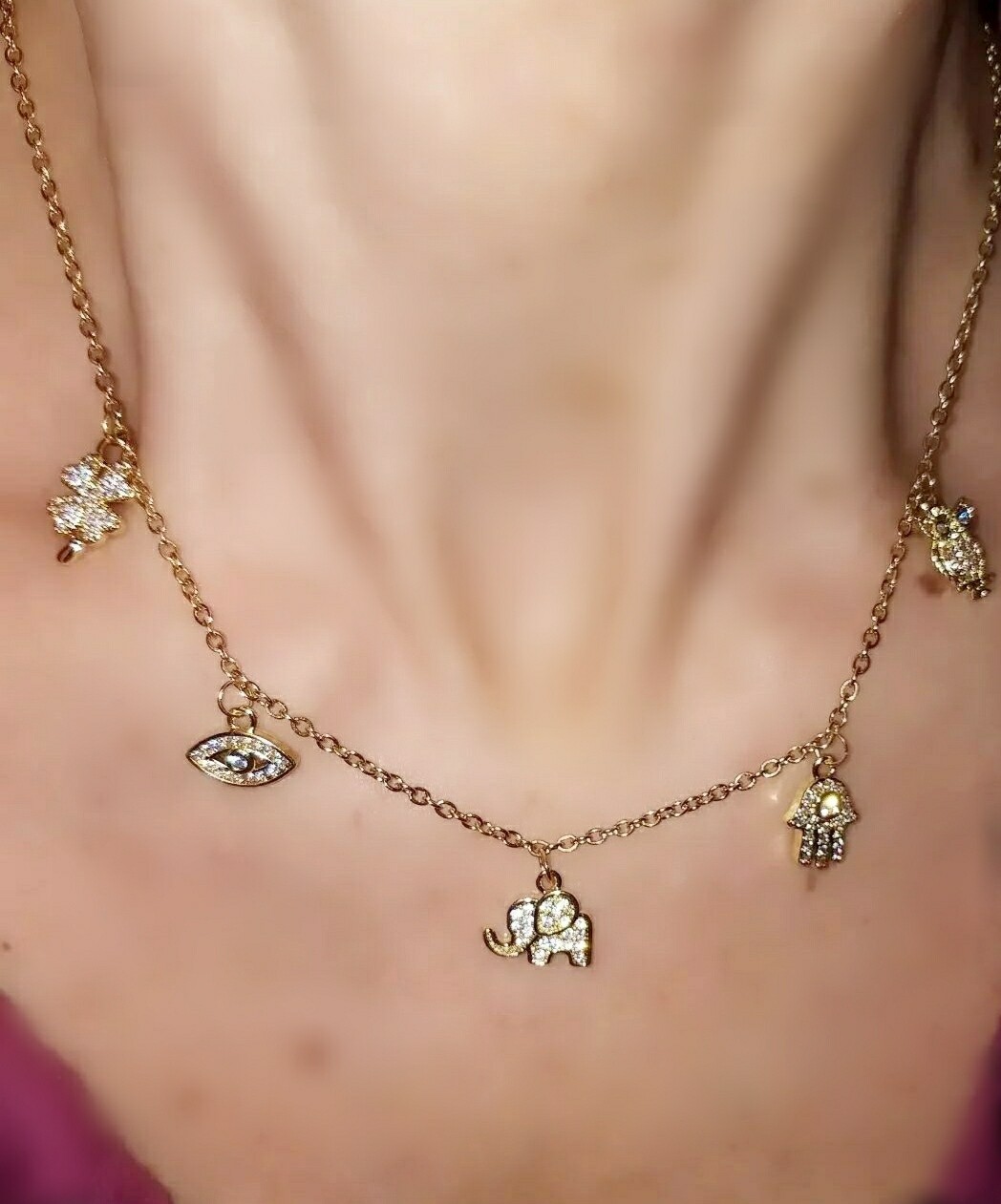 COLGANTE  CON CHARMS DE LA SUERTE
