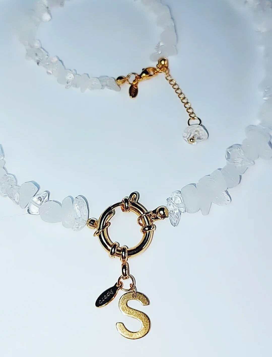 GARGANTILLA Y PULSERA CUARZO BLANCO