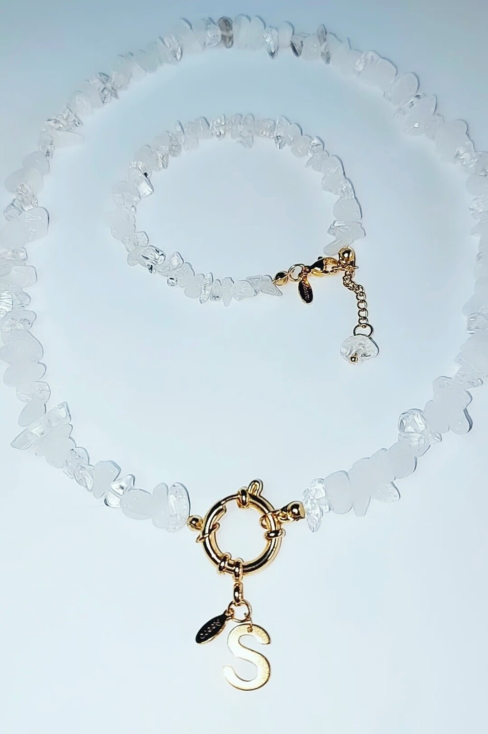 GARGANTILLA Y PULSERA CUARZO BLANCO