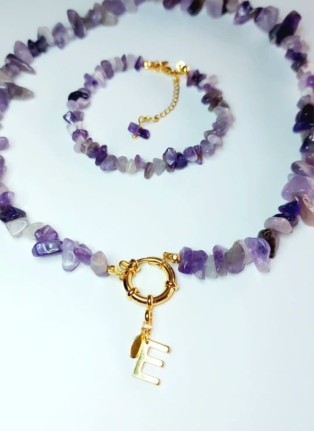 GARGANTILLA Y PULSERA CUARZO VIOLETA