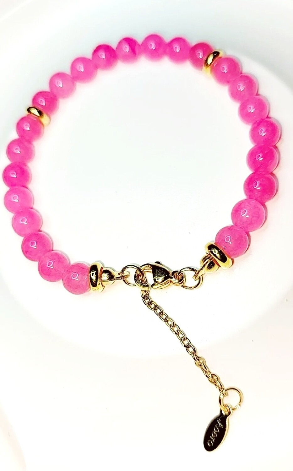 PULSERA ESFERAS DE CUARZO ROSA