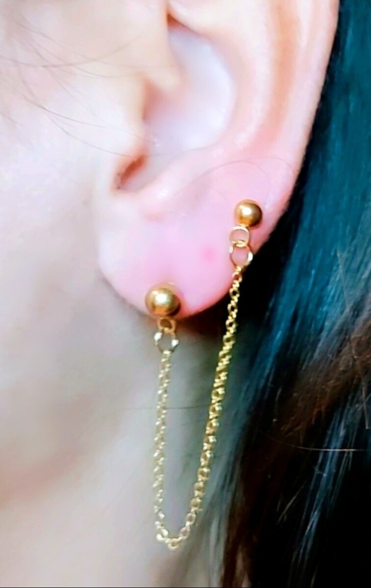 PENDIENTE DOBLE CON CADENA