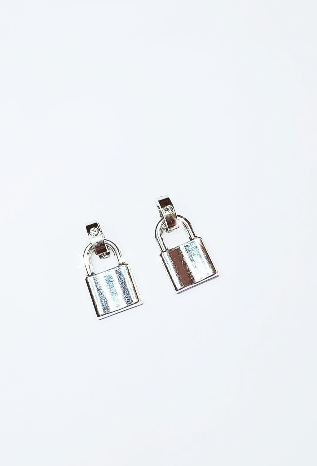 PENDIENTES CANDADO DE ARO CON CRISTAL