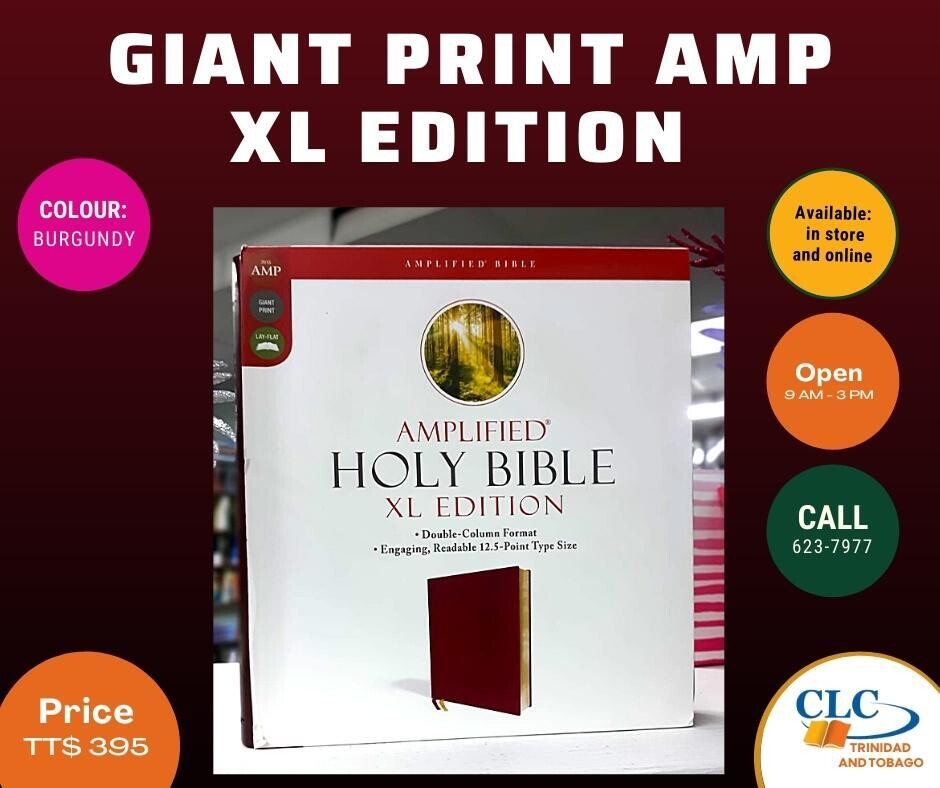 Amplified Holy Bible, XL Edition, Giant Print Burgundy
