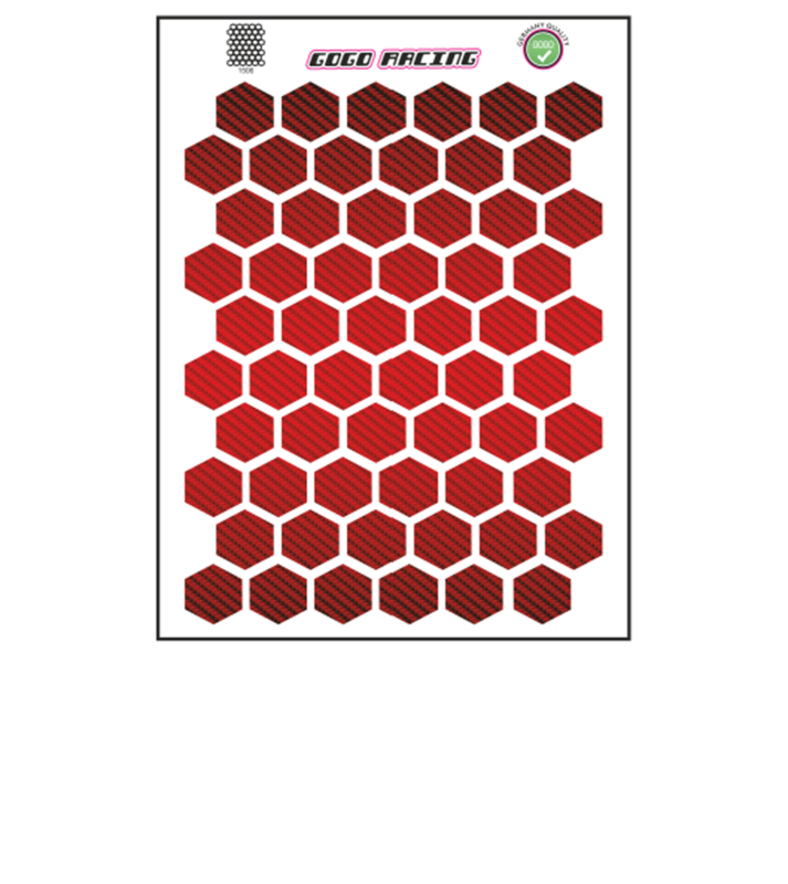 Seiten-Pad Wabenmuster Rot-Carbon