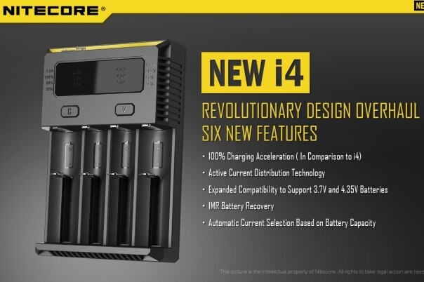 NITECORE NEW I4 INTELLICHARGER BATTERY CHARGER – FOUR BAY