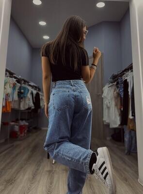 Jeans BoyFriend con Petch MickyMouse