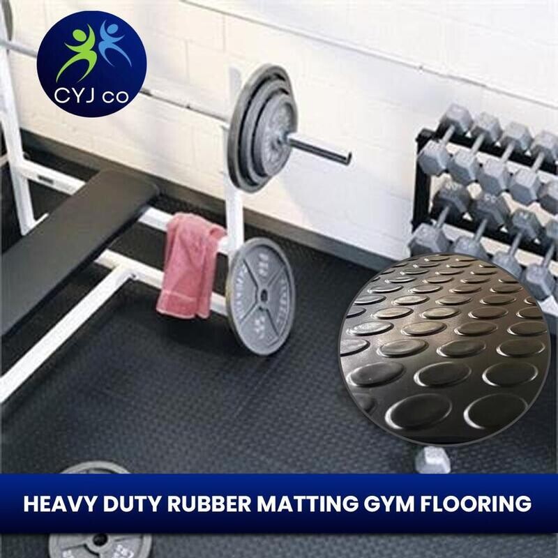 COMMERCIAL KITCHEN FLOORING COIN SBR STUD COIN ROUND  for garage and anti-fatigue matting rolls