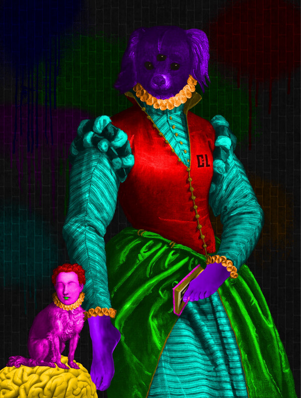 Retrato de Locura con su mascota Amor