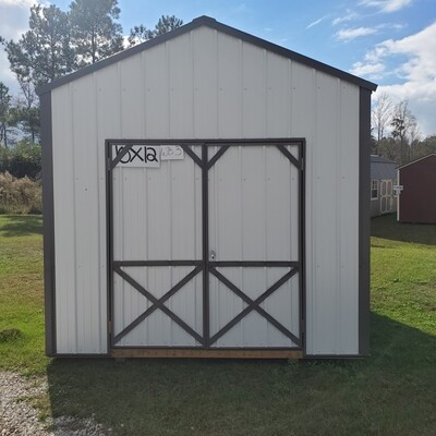 10x12 Utility Shed - Vertical Metal Siding - Front Entrance