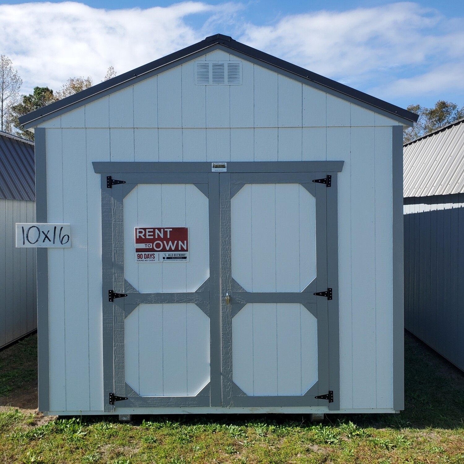 10x16 Utility Shed Front Entrance Store Backyard Barns and Beyond