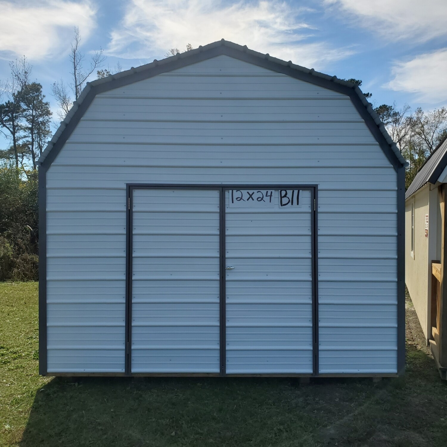12x24 Metal Lofted Barn Front Entrance Sheds & Buildings For Sale