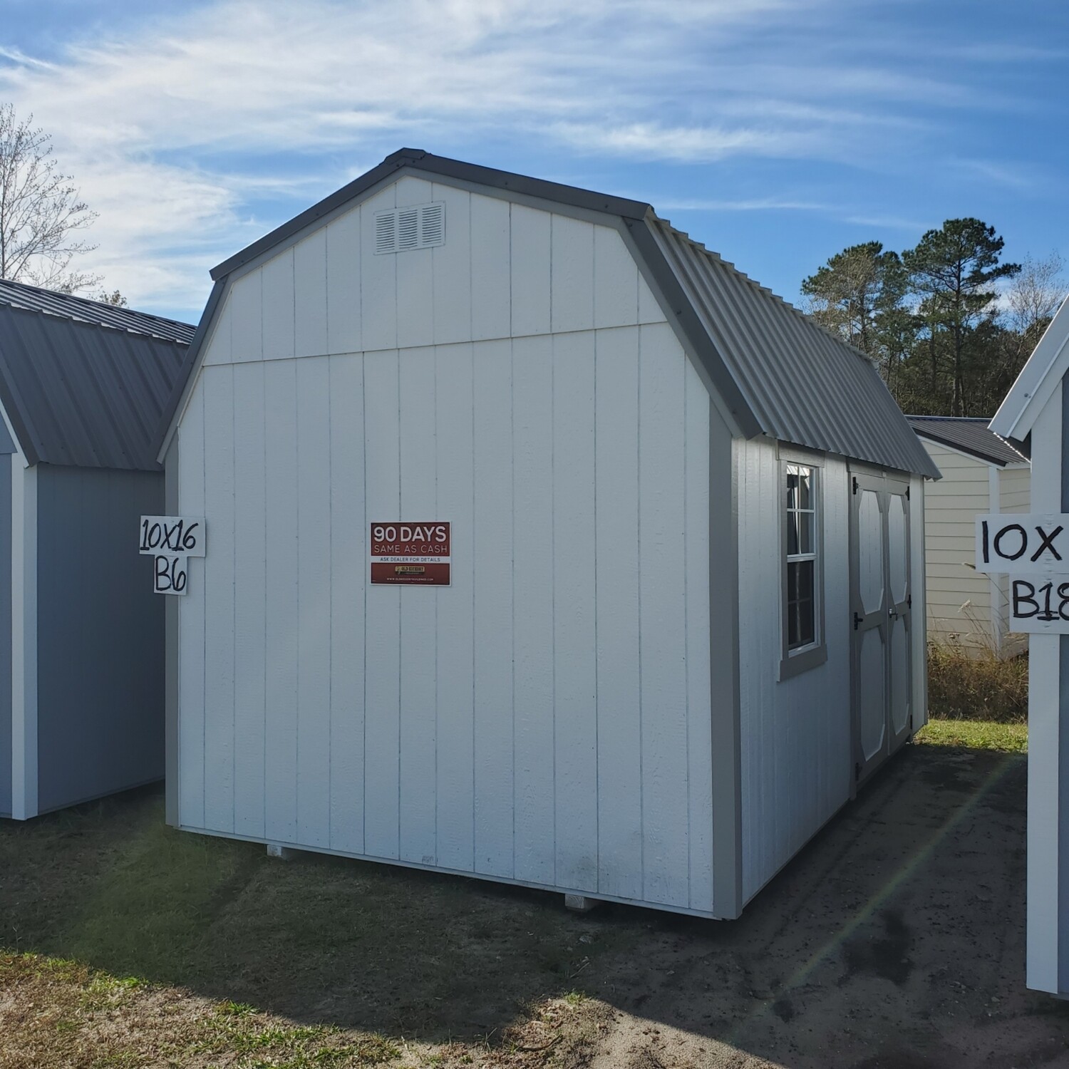 10x16 Lofted Barn  - Side Entrance