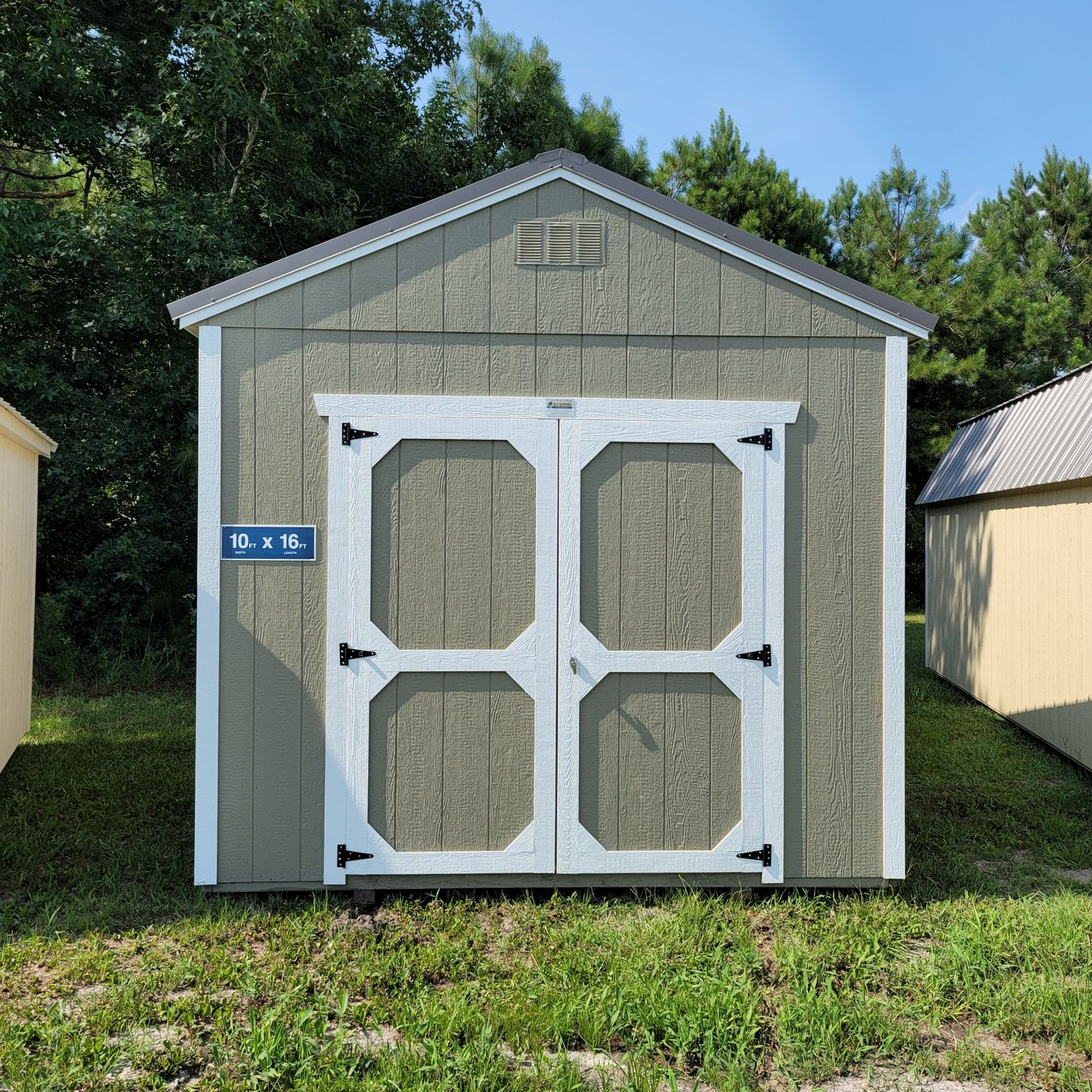 10x16 Utility Shed-Front Entrance