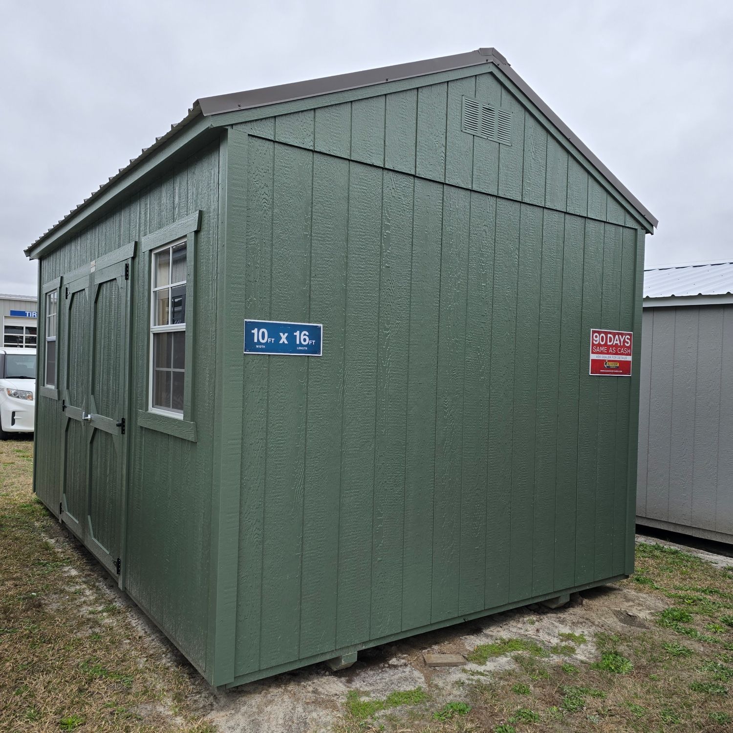 10x16 Utility Shed-Side Entrance