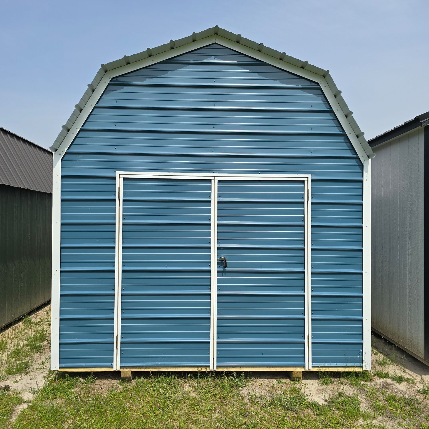 10x16 Metal Lofted Barn-Front Entrance