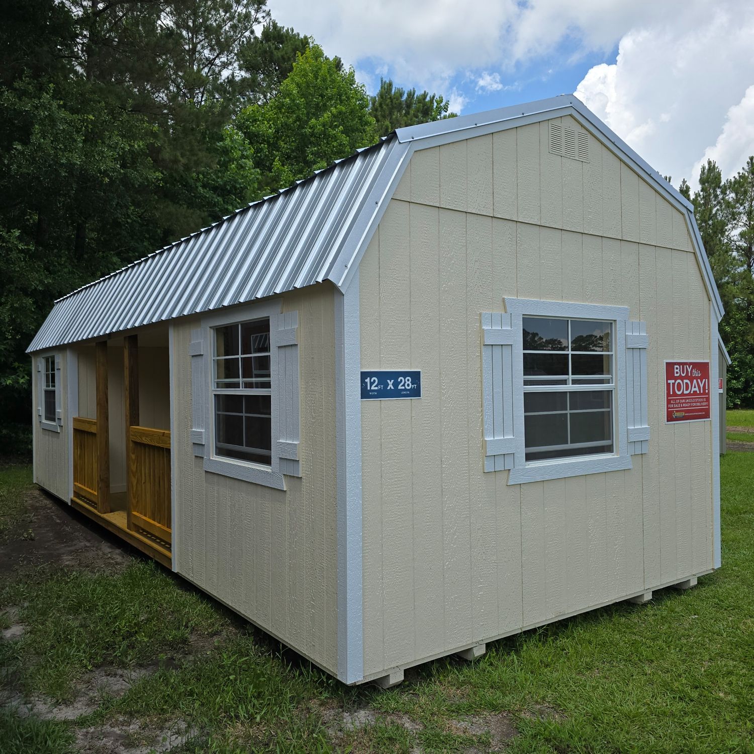 12x28 Lofted Barn-Center Porch Package