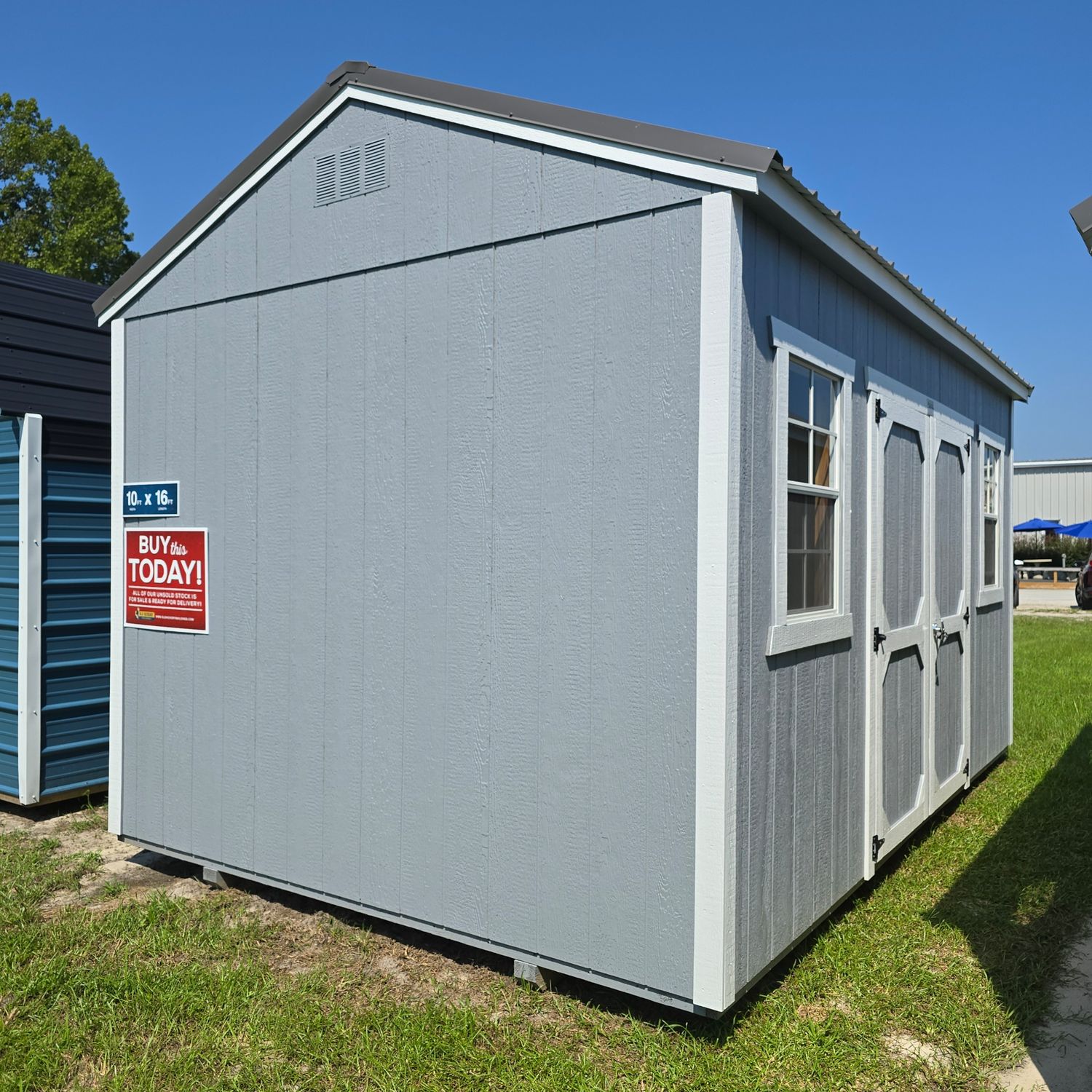 10x16 Utility Shed-Side Entrance