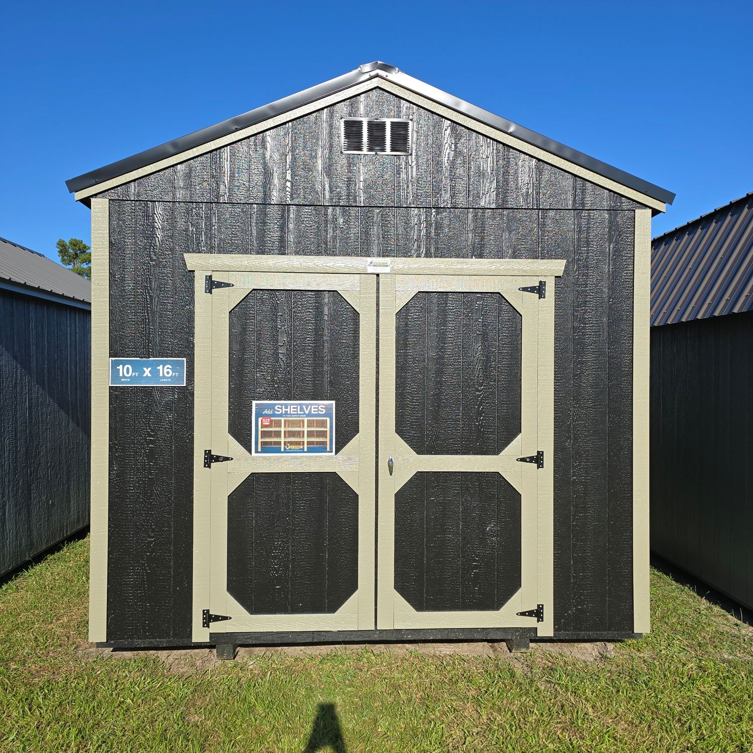 10x16 Utility Shed-Front Entrance