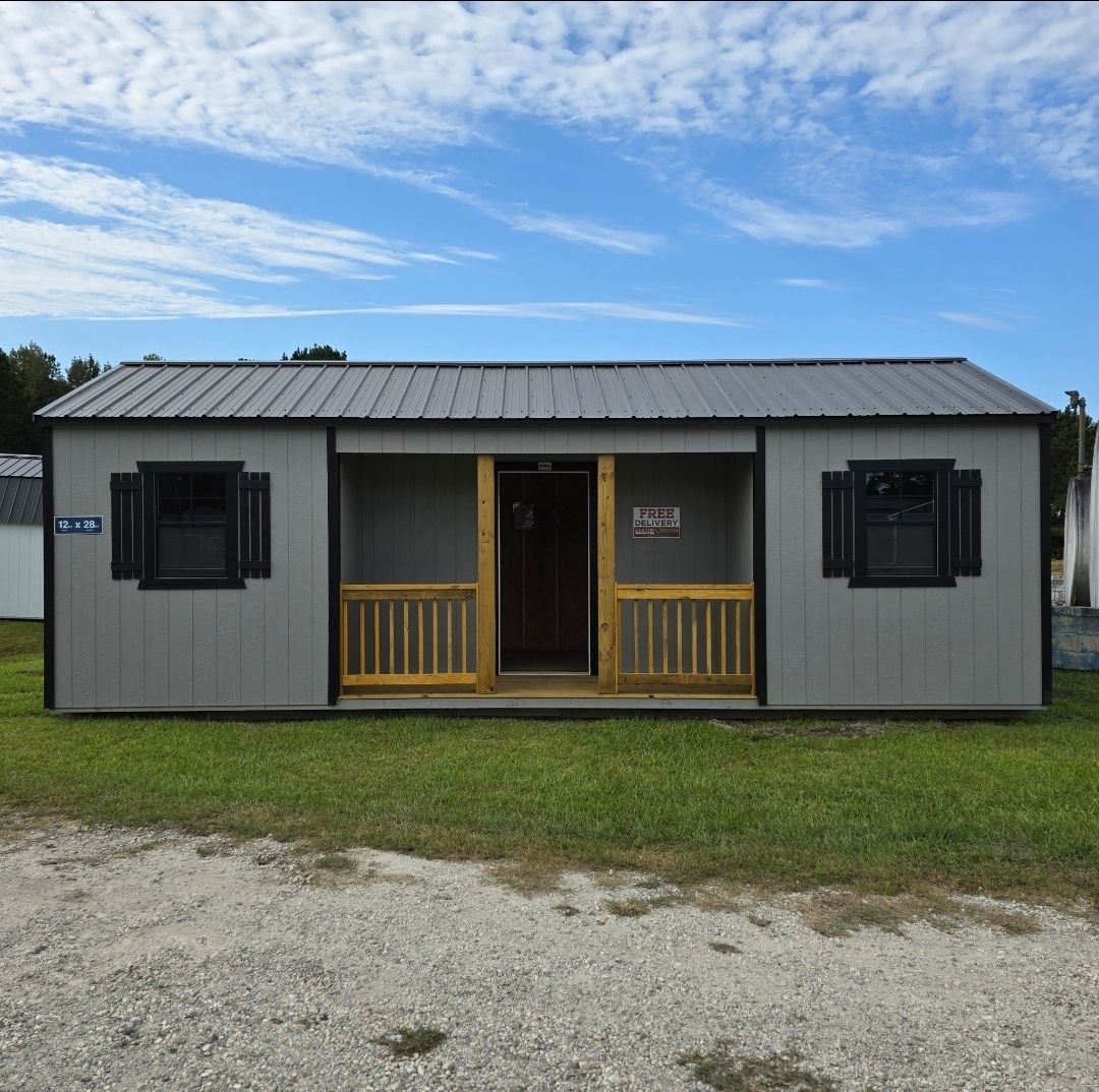 12x28 Utility Shed-Center Porch Package