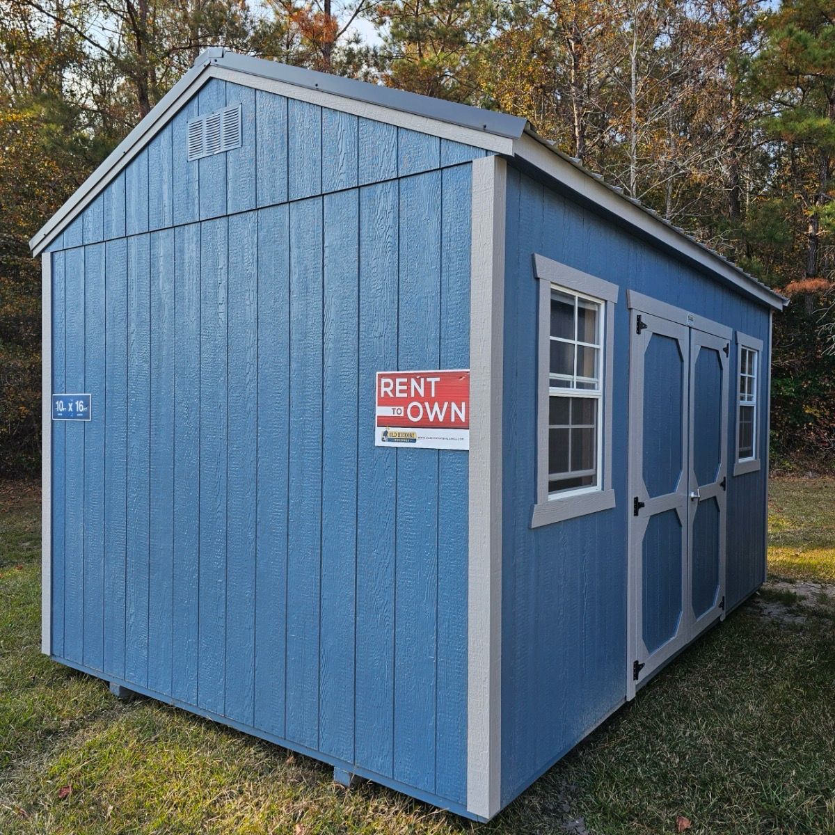 10x16 Utility Shed - Side Entrance