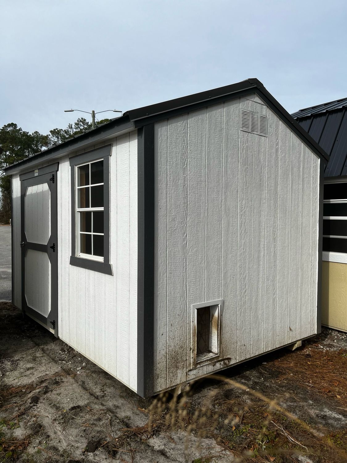 08x12 Utility Shed - Side Entrance - Wired Dog Kennel 08x12 Utility Shed - Side Entrance - Wired Dog Kennel